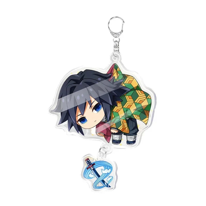 5pcs Demon Slayer Pendant Kimetsu No Yaiba Blade of Ghost Keychain Acrylic Bag Pendant Car Key Chain Gift Accessories gift