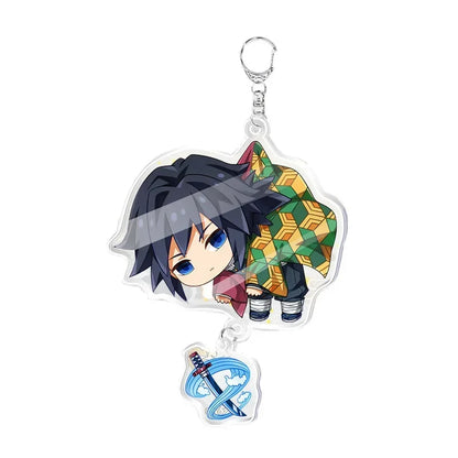 5pcs Demon Slayer Pendant Kimetsu No Yaiba Blade of Ghost Keychain Acrylic Bag Pendant Car Key Chain Gift Accessories gift