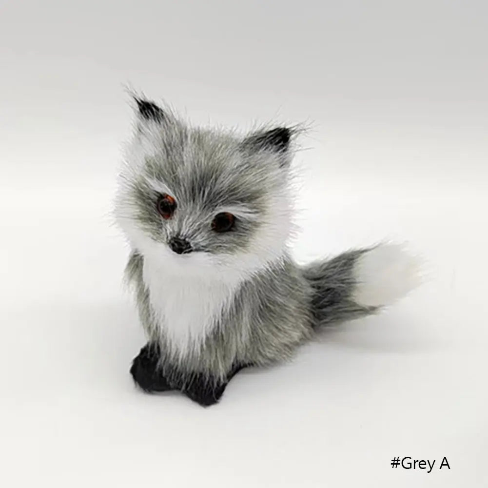 Mini Cat Rabbit Fox Owl Simulation Fur Model Plush Cats Action Figures Decor Gifts Imitation Animal Doll Home Decor Ornaments