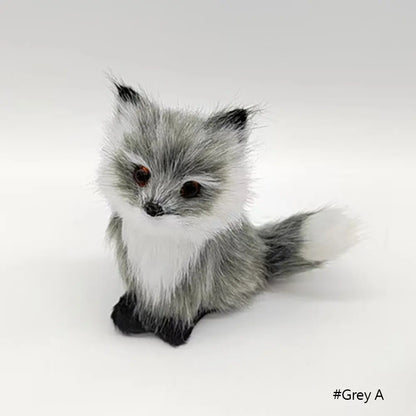 Mini Cat Rabbit Fox Owl Simulation Fur Model Plush Cats Action Figures Decor Gifts Imitation Animal Doll Home Decor Ornaments