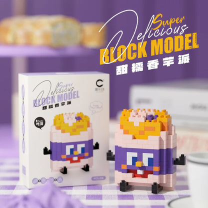 CLC Diamond Particle Casual Splicing Fruit French Fries Burger Block Toys Happy Food and Play Series Toys for Children Gifts