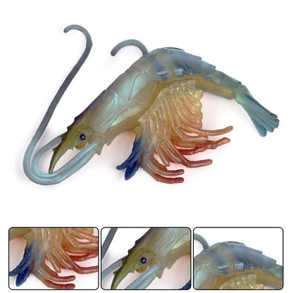 Oenux Ocean Animals Simulation Tiger Prawn Crayfish Shrimp Sea Life Model Figurines Action Figures Collection Toys For Kids Gift