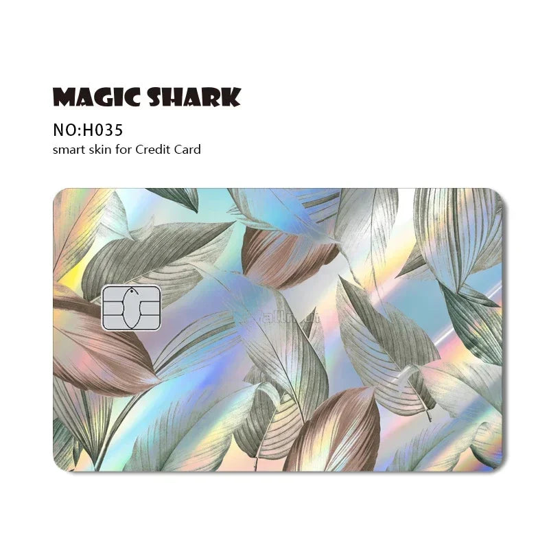 Magic Shark Skull Panda Hunter Broke Blue Eyes Dragon Laser Holographic Sticker Cover Film Skin for Credit Bank Debit Card