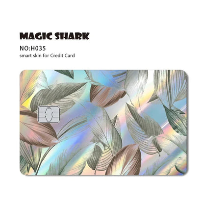 Magic Shark Skull Panda Hunter Broke Blue Eyes Dragon Laser Holographic Sticker Cover Film Skin for Credit Bank Debit Card