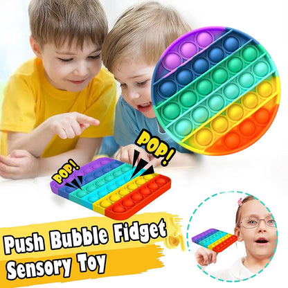 2Pcs Hot Push Bubble Fidget Toys Sensory Autism Special Needs Stress Reliever Squeeze Decompression Toy Fidget Toys For Kids