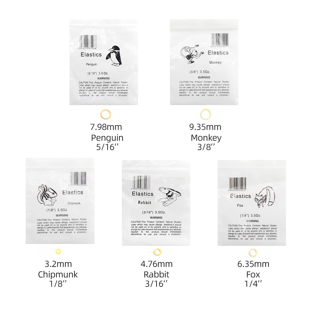 TJdent 5000Pcs/Box Dental Orthodontic Elastics Rubber Bands Zoo Pack Latex Braces Ligation Ring 3.5OZ Dentistry Material