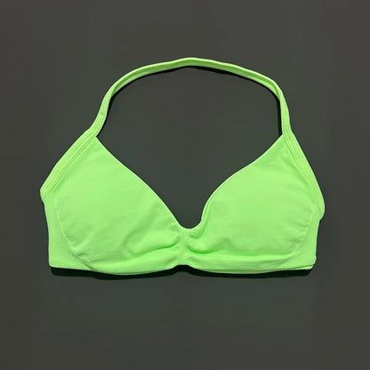 HISTELLO Strappy Bra Women Seamless Gym Underwear High Support Halter Sexy Sports Pilates Clothing Push-up Yoga Workout Tank Top