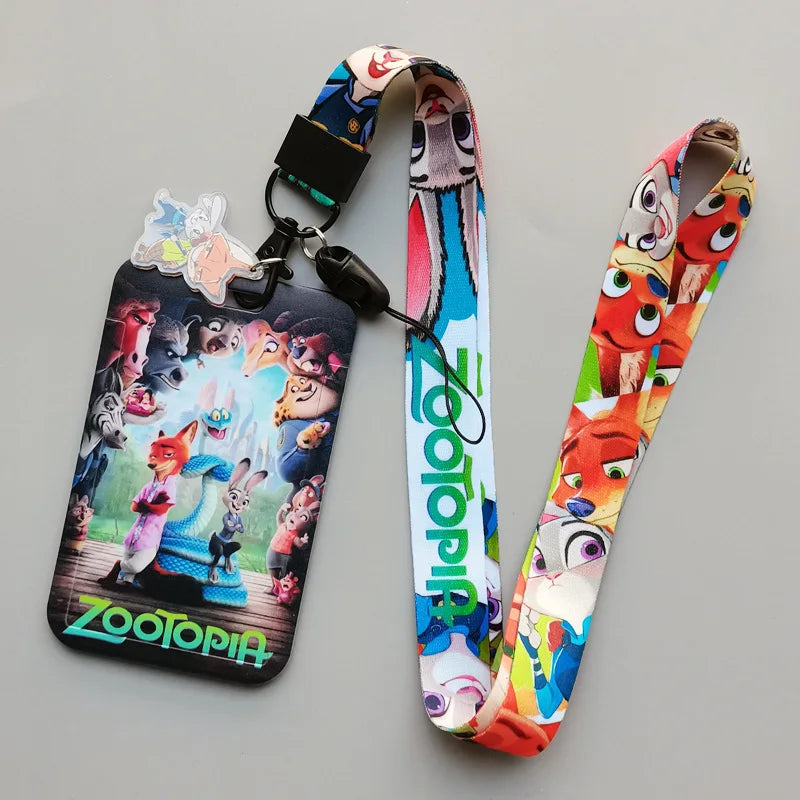 Hot Disney Anime Zootopia 2 Lanyard Card student Judy Nick cute card Bus Card holder certificate lanyard cartoon keychain  Gifts