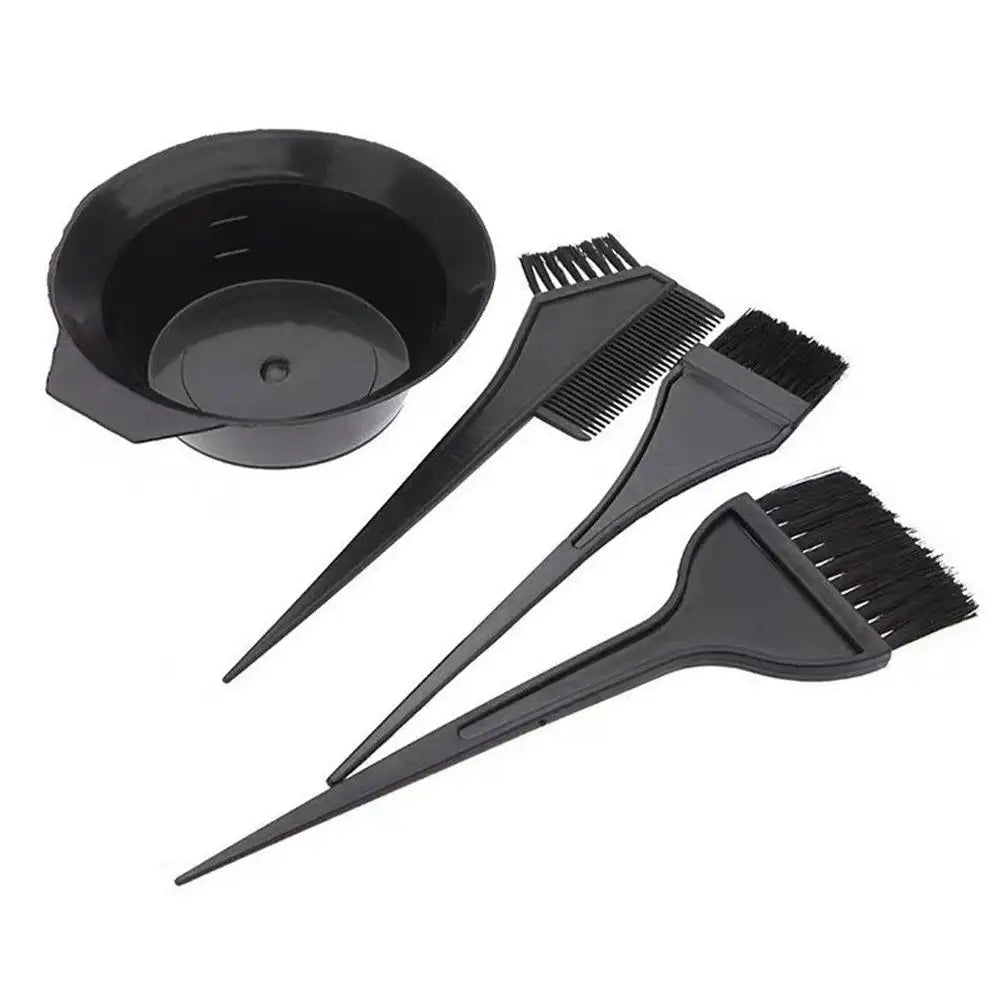 4Pcs Home Salon Hair Dyeing Brush Set Hair Dyeing Cream Bowl Coloring Brush Comb Kits Hair Tint Applicator Barber Styling Tool