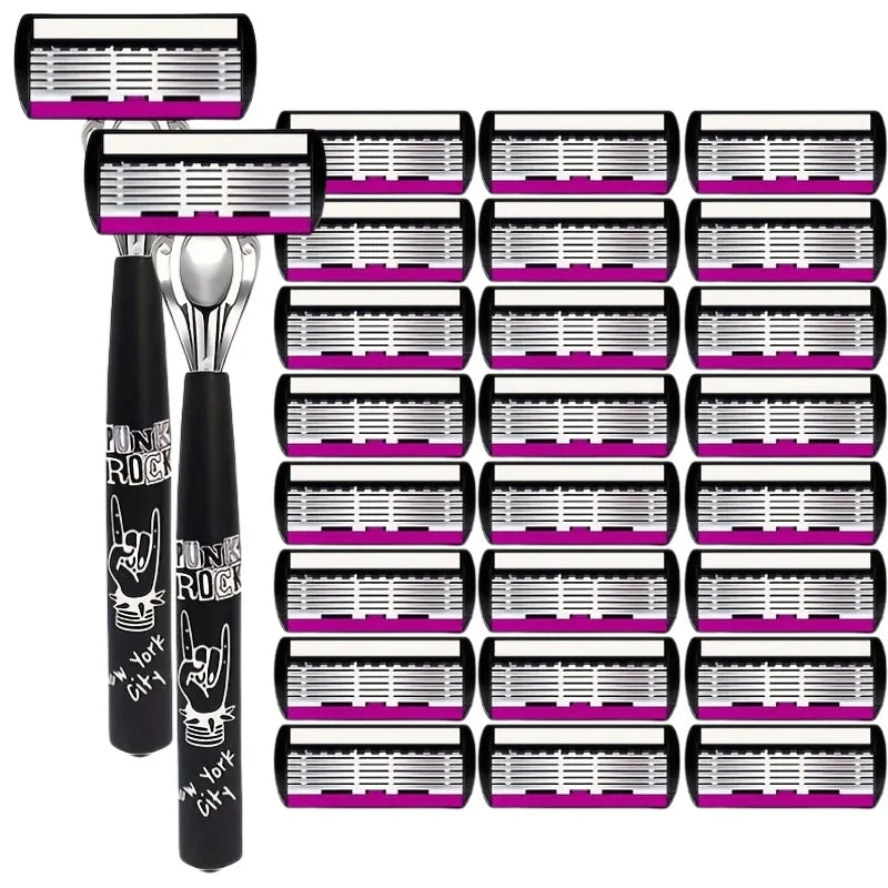 Razor Shaver for Men, Premium Shaving Shaver, 6-Layer Razor Face Beard Hair Comes with Replaceable Blades, 6-Layer Refills