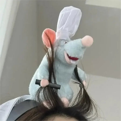 Disney Ratatouille Hairband New Cartoon Plush Doll Headband French Wide-brimmed Hairpin Photo Headdress Creativity Girl Gifts