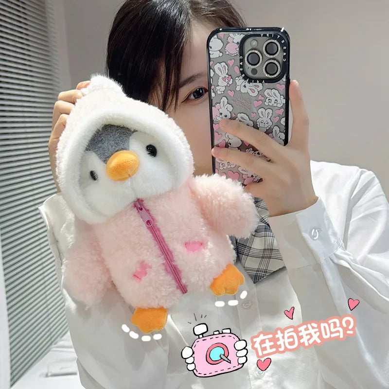 New Cute Penguin Plush Toy Baby Comforting Sleep Doll Fluffy Penguin Wearing Clothes Hats Stuffed Animal Pillow Birthday Gifts