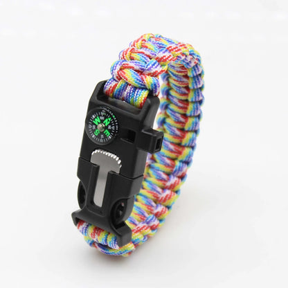 Five In One Compass Bracelet With Flint Seven Core Paracord Bracelet Inginiter Outdoor Survival Hiking Camping Tools