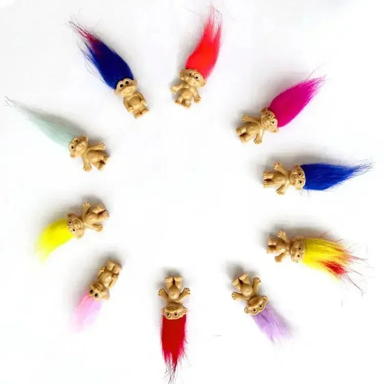 10Pcs/Bag Mini Trolls Dolls Anime Action Figure Colorful Hair Family Members Model Collection Kids Toys for Children's Gift 2025