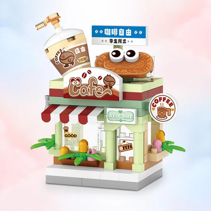 Food Shop Street Series - Mini City Shop House Model Kit, Fun DIY Educational Building Toy Gift for Kids Ages 6-12