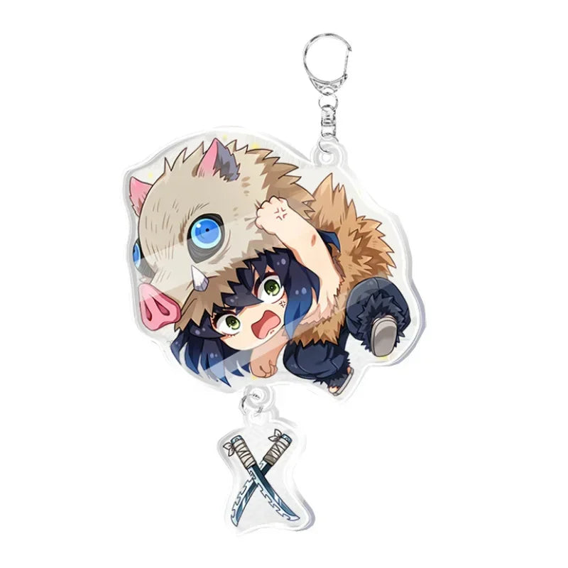 5pcs Demon Slayer Pendant Kimetsu No Yaiba Blade of Ghost Keychain Acrylic Bag Pendant Car Key Chain Gift Accessories gift