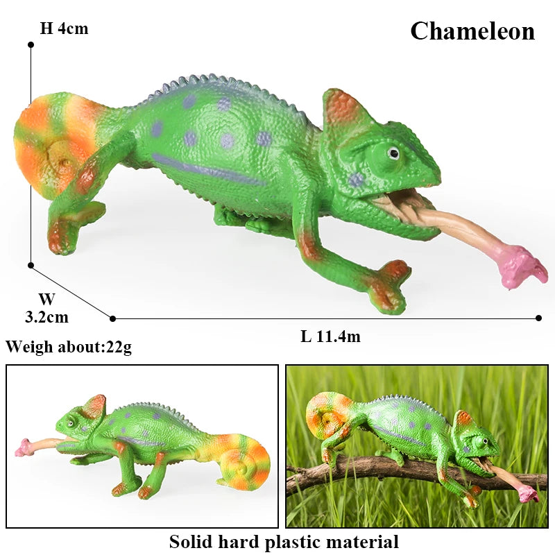 Oenux New Simulation Wild Reptile Animals Action Figures Lizard Model Figurines Kids Education Congnitive Scene Decoration Toy