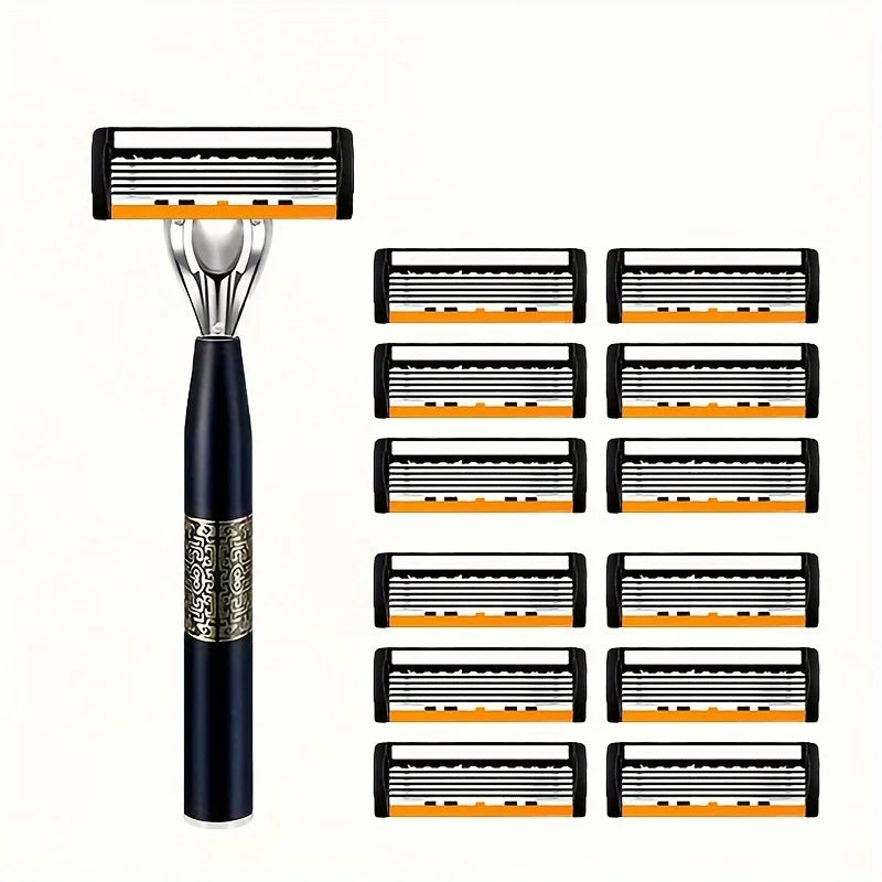 Razor Classic 6 Layer Safety Razor for Mens Shaving&Womens Hair Removal Shaving Blades Manual Shaver