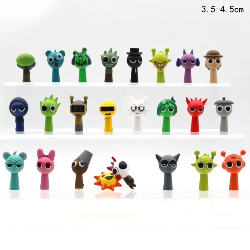 Hot New 24pcs/Set Mini Sprunki Action Figure Toy Cartoon Movie Sprunki Wenda Model Doll Figurines Kids Gift