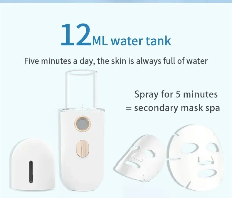 Mini Portable Humidifier Nano Mister Facial Steamer Device Beauty Spray Hydrating Apparatus Cold Spray Apparatus Rechargeable