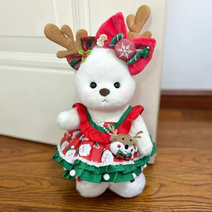 High Quality Handmade Teddy Bear Plush Toy Change Dress Cloth Girl Hug Cuddly Plushie Doll for Girlfriend Christmas Gift