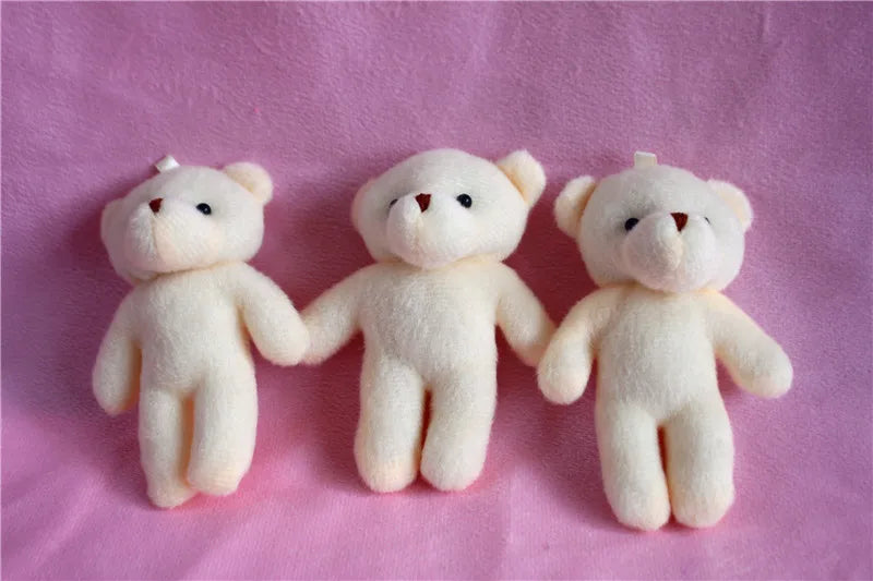 10pcs Mini Teddy Bear Plush Soft Stuffed Animal Toys Small Pendant Cute Diamond Bears Doll For Kids Girls Wedding Gifts