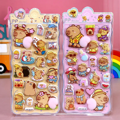 1 Sheet 3D Cute Animal Butt Stickers, Stress Relief Puffy Squishy Sticker for DIY Scrapbook Guitar Phone Case Laptop Decal