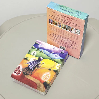 Chakra Wisdom Oracle Cards The Spiritual Tool 10.4*7.3cm for Transforming Your Life Spanish Edition 49 Pcs Oracle Cards