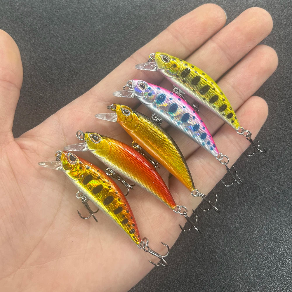 5Pcs/Box Fishing Lure Micro Minnow Wobbler Sinking Artificial Hard Bait Jerkbait Small Stream Decoy For Trout Bass Carp