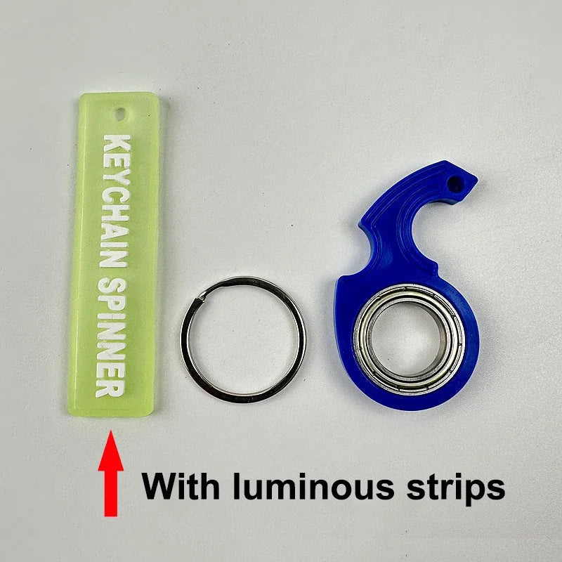 Rotate Fidget Spinner Keychain Metal Idget Toy Kid Stress Relief Spinner Keyring Fidget Ring Relieve Anxiety Boredom Party Gift