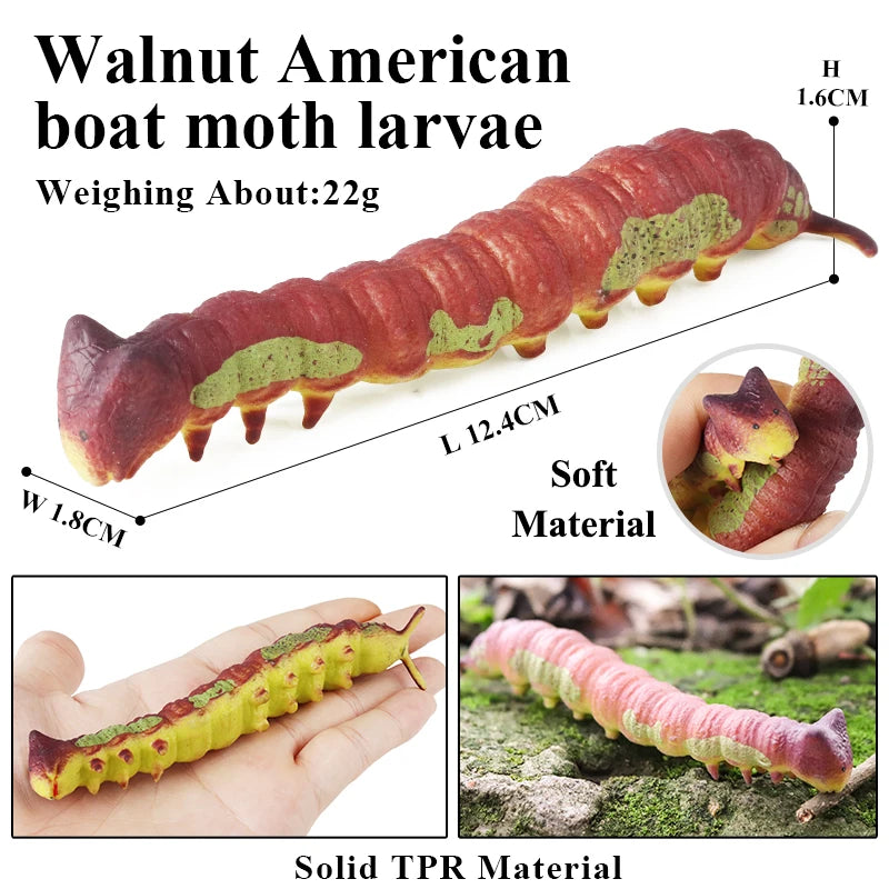 Oenux Soft Wild Insect Animal Model Caterpillar Lizard Snake Chameleon Gekko Action Figures TPR Halloween Trick Toy Kid Gift