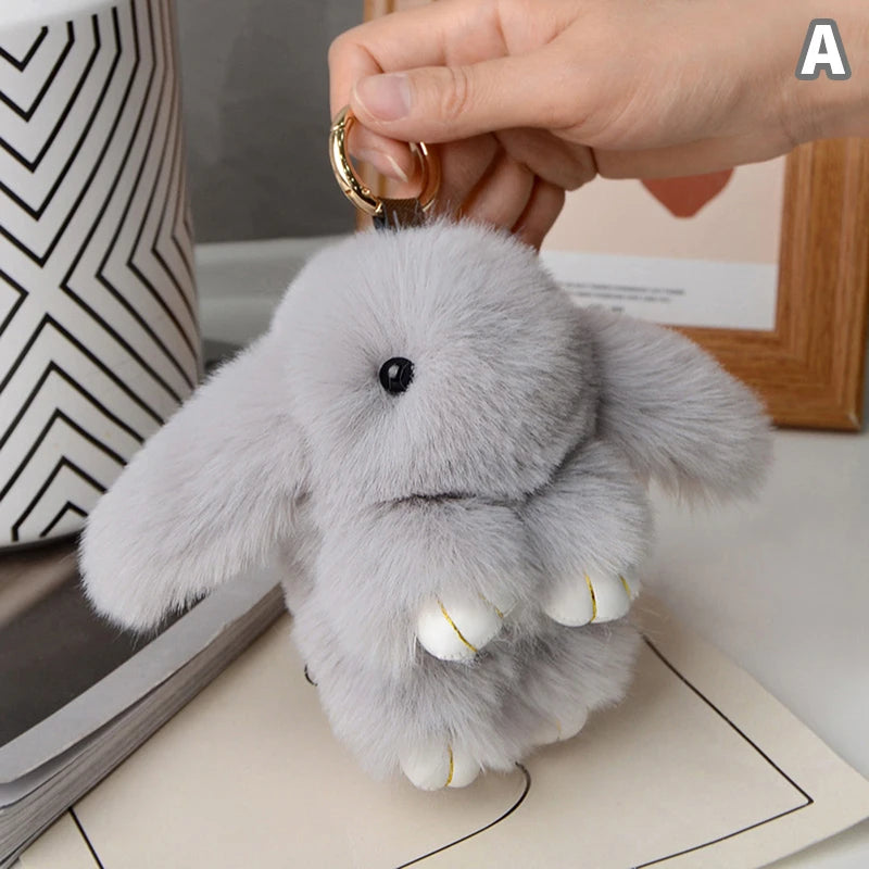 15cm Gifts Rabbit Fur Keychain Women Bag Car Key chain Pendant Decoration Jewelry Bags Hangings Accessories
