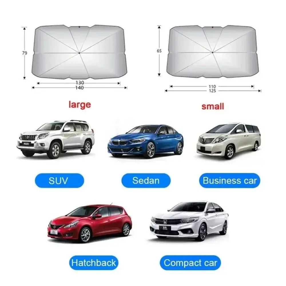 Car Sunshade Umbrella For Auto Shading Car Sun Shade Protector Parasol Summer Sun Interior Windshield Protection Curtain