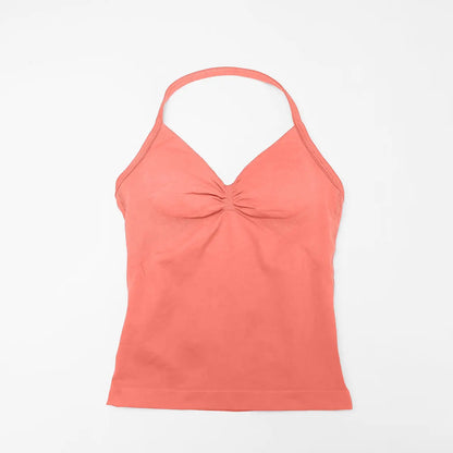 NCLAGEN Impact Longline Strappy Top Sports Yoga Vest Women's Fitness Tank Top Gym Beautiful Open Back Bra Running Workout Halter