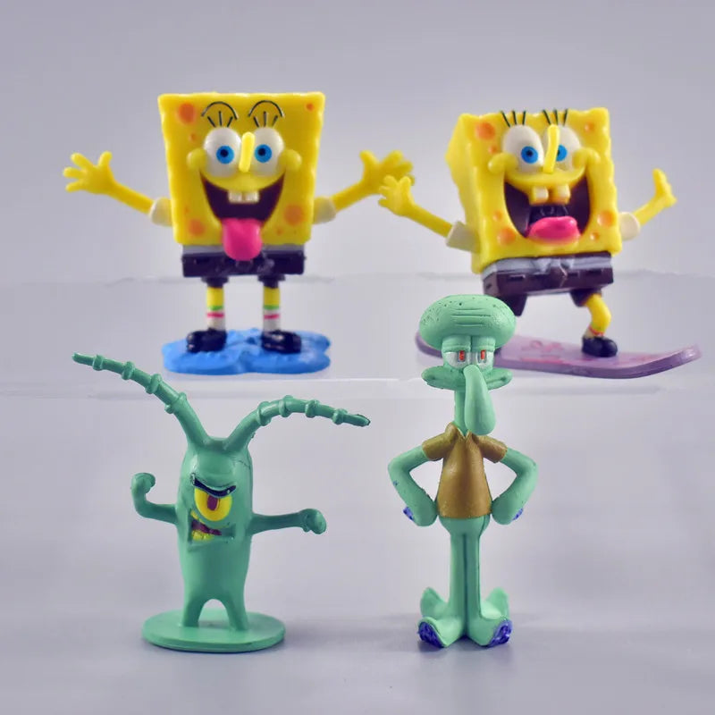 Spongebob Anime Figure Patrick Star Octopus Brother Handmade Model Cartoon Toys for Kids Ornaments 6PCS/8PCS Set Cake Decoration
