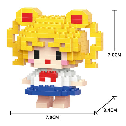Cartoon Anime Hello Kitty Blocks Kuromi My Melody Cinnamoroll Mouse Building Blocks Doll Toy Kids Birthday Gift