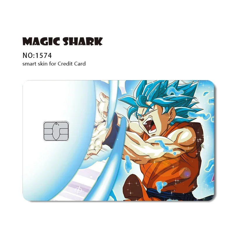 100% New Anime Goku Vegeta Super Saiyan 3M Front Film Skin Sticker Cover for Debit Credit Card