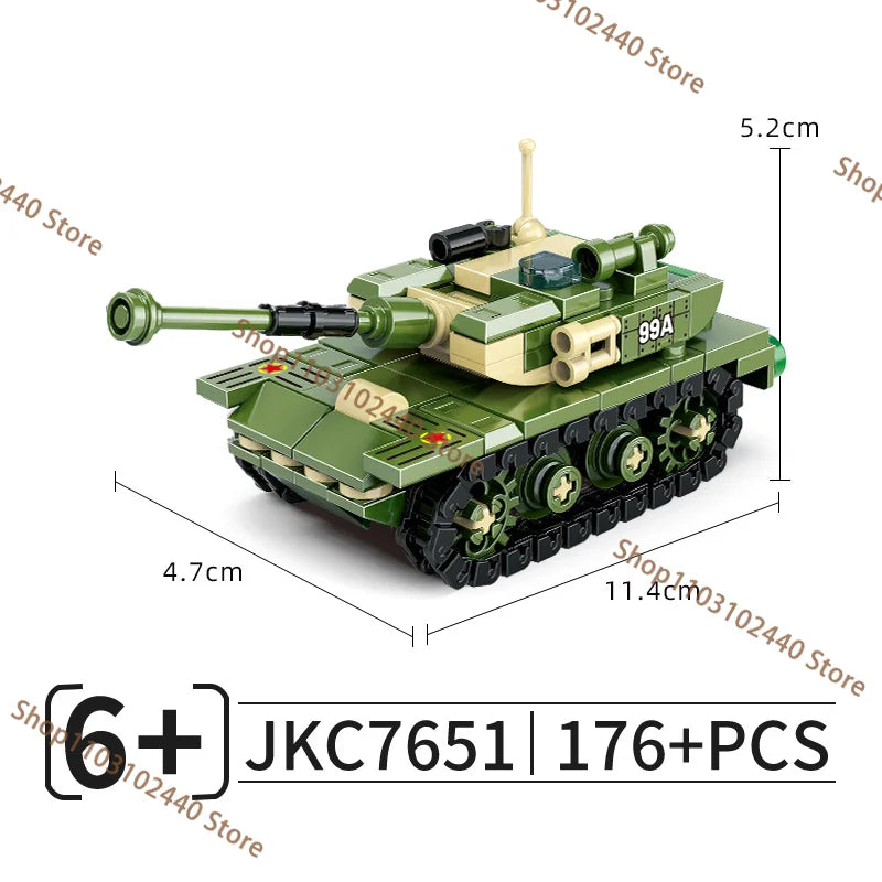 WW2 King Tiger Heavy Tank Building Blocks - DIY Military Model Kit , Educational Toy Gift for Kids
