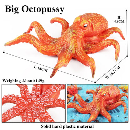 Oenux Ocean Animals Simulation Hermit Crab Nautiloidea Octopus Sea Life Model Figurines Action Figures Collection Kids Toy Gift