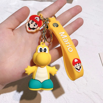 19 Styles Anime Keychain Mario Bros Luigi Toad Bowser Action Figure Model PVC Cartoon Bag Doll Pendant Toys Gift