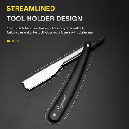 Professional Manual Shaver Straight Edge Stainless Steel Sharp Barber Razor Folding Shaving Beard Cutter with 1/10/20 pcs Blades