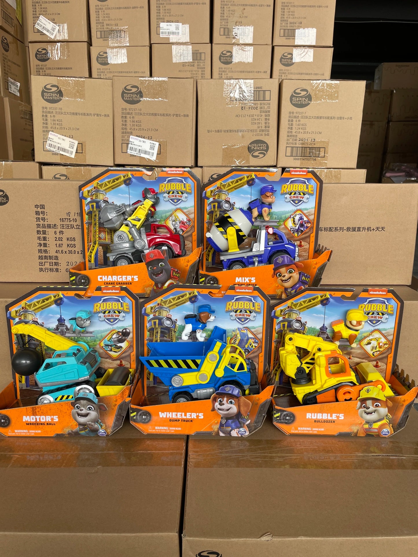 100% Genuine Paw Patrol Rubble & Crew Toy Wheeler Mix Charger Action Figure Doll with Collectible Figures Kids Toy Birthday Gift