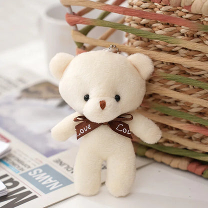 30pcs New 21Color Mini Bear Plush Doll Keychain 12cm Cute Colorful Bear Animal Stuffed Toys For Girl Bag Pendant Children Gifts