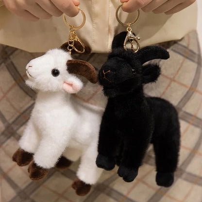 Hot Sale Lifelike Goat Pendant Plush Toys Soft Stuffed Standing Goat Toys Cute Mini Animal Pendant Cool Keyring Bags Decor