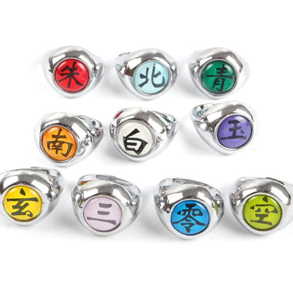 10PCS/Set Anime Akatsuki Itachi Metal R-ings Cartoon Cool Cosplay Accessory Props Boy Children Action Figure Toy Gift