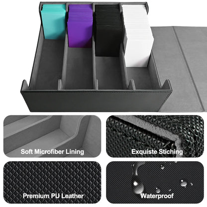 Trading Card Storage Box, Holds 3000+ Cards, Magnetic PU Leather Card box, fits for Magic,TCG Card, sports Cards