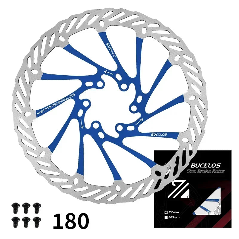BUCKLOS Ultralight MTB Bike Hydraulic Disc Brake Rotor 160/180/203mm Mountain Road Racing Bicycle Brake Disc with 6 Free Bolts