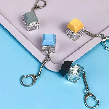 Decompression Keychain Mechanical Keyboard Button Keyring Fingertip Key Cap Pendant Antistress Toy