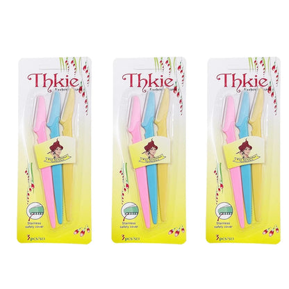 Mix Color Eyebrow Razor Women Face And Body Safe Trimmer Hair Shaver Eye Brow Remover With Cover Small Makeup Tools Set