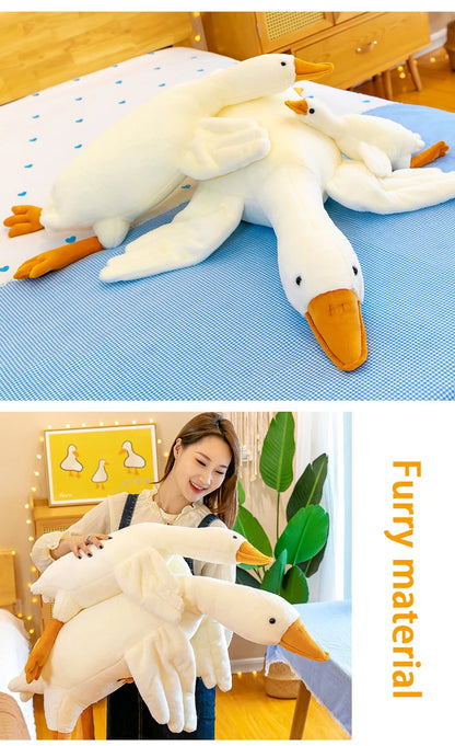 130/160/190cm Large White Goose Fur-Retriever Soft Toy Children's Girls' Gift Cute Doll Sleeping Pillow Large-sized Doll
